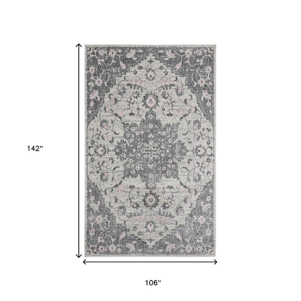 HomeRoots 5' Modern Gray and Dark Gray Area Rug - Durable, Stain-Resistant, Stylish for Busy Homes and Pets 9' x 12' 531561