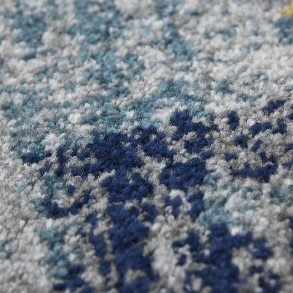 HomeRoots 5' Vibrant Blue, Orange & Gray Area Rug - Durable, Stain-Resistant Design for Modern Living Spaces 8' x 11' 531573