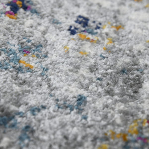 HomeRoots 5' Elegant Gray-Blue and Brown Area Rug - Power-Loomed, Stain-Resistant, Ideal for High-Traffic Spaces 8' x 11' 531580