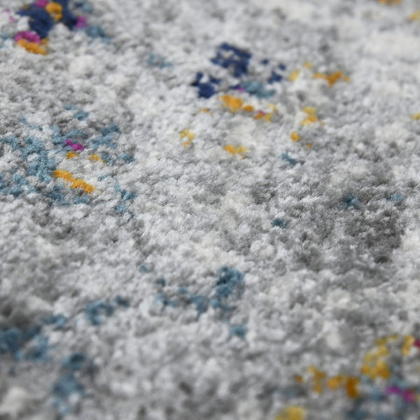 HomeRoots 5' Elegant Gray-Blue and Brown Area Rug - Power-Loomed, Stain-Resistant, Ideal for High-Traffic Spaces 8' x 11' 531580