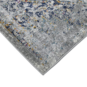 HomeRoots 5' Elegant Gray-Blue and Brown Area Rug - Power-Loomed, Stain-Resistant, Ideal for High-Traffic Spaces 9' x 12' 531582