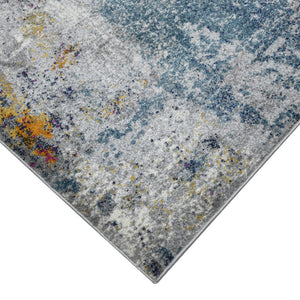 HomeRoots 5' Modern Blue-Gray and Purple Area Rug - Soft, Durable, Stain Resistant for High-Traffic Spaces 8' x 11' 531587