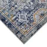 Homeroots 5' X 7' Blue And Orange Geometric Power Loom Area Rug  Polypropylene 531593