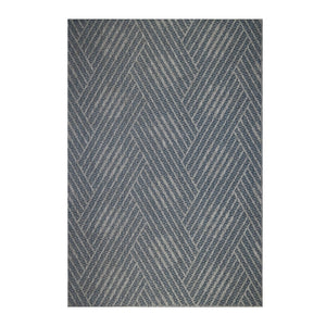 HomeRoots 8' Contemporary Gray and Blue Geometric Indoor Outdoor Area Rug – Durable, Stain-Resistant Design Blue 9' x 12' 531607