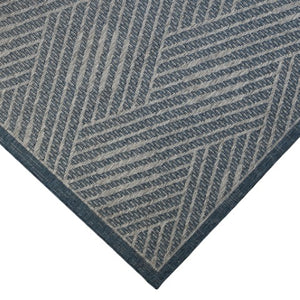 Homeroots 6' Gray And Blue Geometric Stain Resistant Area Rug – Perfect For Indoor And Outdoor Spaces! Blue Polypropylene 531610