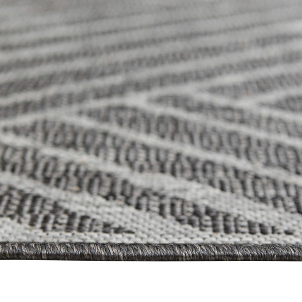 HomeRoots 8' Contemporary Gray and Blue Geometric Indoor Outdoor Area Rug – Durable, Stain-Resistant Design Fossil Gray 8' x 10' 531613
