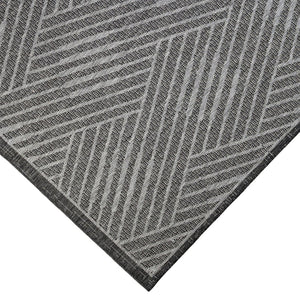 HomeRoots 8' Contemporary Gray and Blue Geometric Indoor Outdoor Area Rug – Durable, Stain-Resistant Design Fossil Gray 8' x 10' 531613