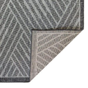 HomeRoots 8' Contemporary Gray and Blue Geometric Indoor Outdoor Area Rug – Durable, Stain-Resistant Design Fossil Gray 8' x 10' 531613