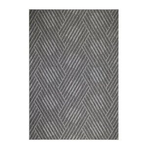 HomeRoots 8' Contemporary Gray and Blue Geometric Indoor Outdoor Area Rug – Durable, Stain-Resistant Design Fossil Gray 6'6" x 9'10" 531617