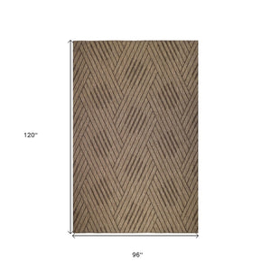 HomeRoots 8' Contemporary Gray and Blue Geometric Indoor Outdoor Area Rug – Durable, Stain-Resistant Design Beige 8' x 10' 531620