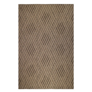 HomeRoots 8' Contemporary Gray and Blue Geometric Indoor Outdoor Area Rug – Durable, Stain-Resistant Design Beige 6'6" x 9'10" 531624