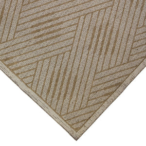 HomeRoots 8' Contemporary Gray and Blue Geometric Indoor Outdoor Area Rug – Durable, Stain-Resistant Design Champagne 8' x 10' 531627