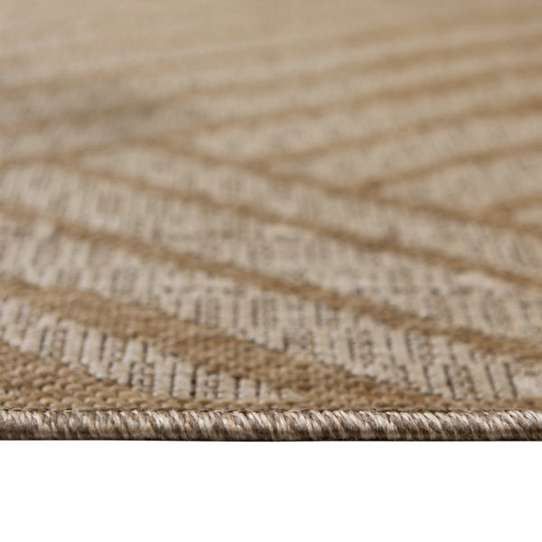 HomeRoots 8' Contemporary Gray and Blue Geometric Indoor Outdoor Area Rug – Durable, Stain-Resistant Design Champagne 9' x 12' 531628