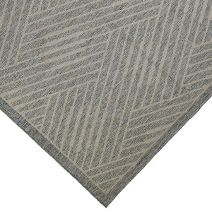 HomeRoots 8' Contemporary Gray and Blue Geometric Indoor Outdoor Area Rug – Durable, Stain-Resistant Design Cream 8' x 10' 531634
