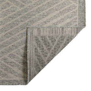 HomeRoots 8' Contemporary Gray and Blue Geometric Indoor Outdoor Area Rug – Durable, Stain-Resistant Design Cream 8' x 10' 531634