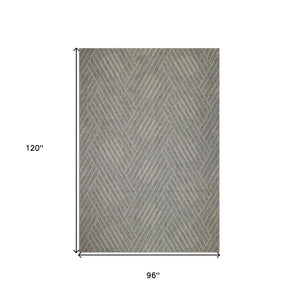 HomeRoots 8' Contemporary Gray and Blue Geometric Indoor Outdoor Area Rug – Durable, Stain-Resistant Design Cream 8' x 10' 531634