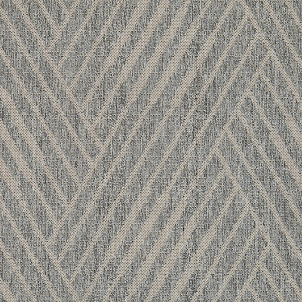 HomeRoots 8' Contemporary Gray and Blue Geometric Indoor Outdoor Area Rug – Durable, Stain-Resistant Design Cream 9' x 12' 531635