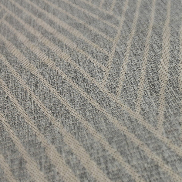 HomeRoots 8' Contemporary Gray and Blue Geometric Indoor Outdoor Area Rug – Durable, Stain-Resistant Design Cream 9' x 12' 531635
