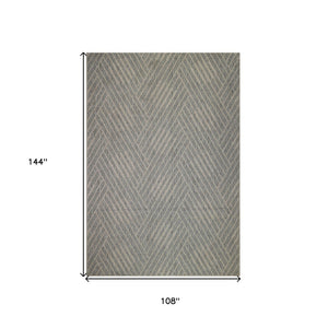 HomeRoots 8' Contemporary Gray and Blue Geometric Indoor Outdoor Area Rug – Durable, Stain-Resistant Design Cream 9' x 12' 531635