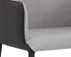 Sunpan Renee Modern Dining Armchair in Armour Grey & Dark Slate - Stylish, Comfortable & Space-Saving Design