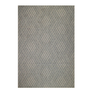 HomeRoots 8' Contemporary Gray and Blue Geometric Indoor Outdoor Area Rug – Durable, Stain-Resistant Design Cream 6'6" x 9'10" 531638