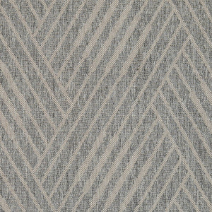 HomeRoots 8' Contemporary Gray and Blue Geometric Indoor Outdoor Area Rug – Durable, Stain-Resistant Design Cream 6'6" x 9'10" 531638