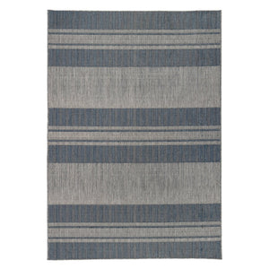 HomeRoots 8' Striped Stain Resistant Area Rug for Indoor or Outdoor Spaces – Durable, Low Maintenance Design! Blue 8' x 10' 531641