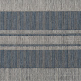 Homeroots 8' X 10' Blue And Gray Striped Stain Resistant Indoor Outdoor Area Rug Blue Polypropylene 531641