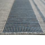 Homeroots 8' X 10' Blue And Gray Striped Stain Resistant Indoor Outdoor Area Rug Blue Polypropylene 531641