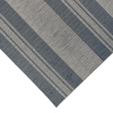 Homeroots 8' X 10' Blue And Gray Striped Stain Resistant Indoor Outdoor Area Rug Blue Polypropylene 531641