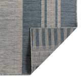 Homeroots 8' X 10' Blue And Gray Striped Stain Resistant Indoor Outdoor Area Rug Blue Polypropylene 531641