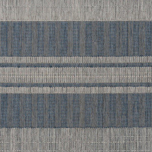HomeRoots 8' Striped Stain Resistant Area Rug for Indoor or Outdoor Spaces – Durable, Low Maintenance Design! Blue 9' x 12' 531642