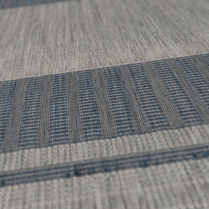 HomeRoots 8' Striped Stain Resistant Area Rug for Indoor or Outdoor Spaces – Durable, Low Maintenance Design! Blue 9' x 12' 531642