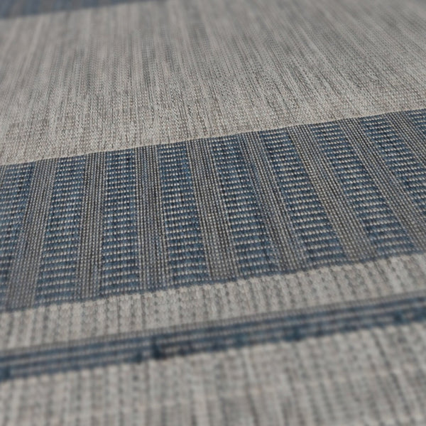 HomeRoots 8' Striped Stain Resistant Area Rug for Indoor or Outdoor Spaces – Durable, Low Maintenance Design! Blue 9' x 12' 531642