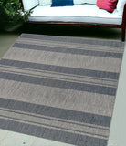 Homeroots 6' X 9' Blue And Gray Striped Stain Resistant Indoor Outdoor Area Rug Blue Polypropylene 531645