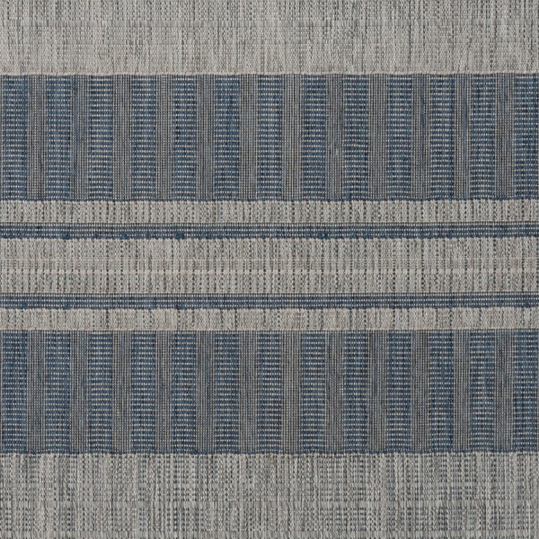 HomeRoots 8' Striped Stain Resistant Area Rug for Indoor or Outdoor Spaces – Durable, Low Maintenance Design! Blue 6'6" x 9'10" 531645