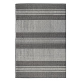 Homeroots 4' X 6' Blue And Gray Striped Stain Resistant Indoor Outdoor Area Rug Silver Polypropylene 531647