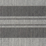 Homeroots 4' X 6' Blue And Gray Striped Stain Resistant Indoor Outdoor Area Rug Silver Polypropylene 531647