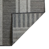 Homeroots 4' X 6' Blue And Gray Striped Stain Resistant Indoor Outdoor Area Rug Silver Polypropylene 531647