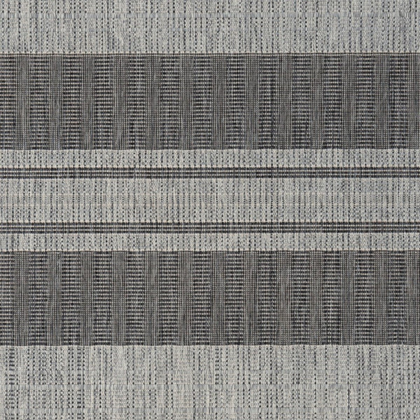 HomeRoots 8' Striped Stain Resistant Area Rug for Indoor or Outdoor Spaces – Durable, Low Maintenance Design! Silver 8' x 10' 531648