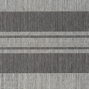 HomeRoots 8' Striped Stain Resistant Area Rug for Indoor or Outdoor Spaces – Durable, Low Maintenance Design! Silver 9' x 12' 531649