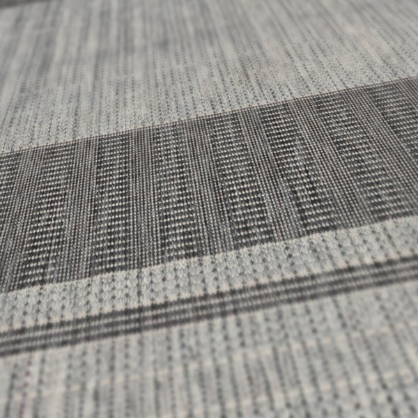 HomeRoots 8' Striped Stain Resistant Area Rug for Indoor or Outdoor Spaces – Durable, Low Maintenance Design! Silver 6'6" x 9'10" 531652