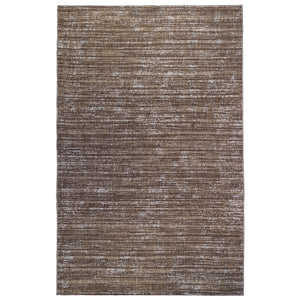 Homeroots 8' X 10' Brown And Ivory Striped Stain Resistant Indoor Outdoor Area Rug Brown Polypropylene 531655