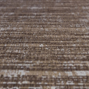 HomeRoots 8' Durable Striped Indoor Outdoor Area Rug - Stain Resistant, Low Profile, Easy Care for High Traffic Spaces Brown 8' x 10' 531655
