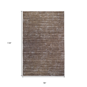 Homeroots 6' X 9' Brown And Ivory Striped Stain Resistant Indoor Outdoor Area Rug Brown Polypropylene 531659