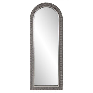 Howard Elliott Yukon Arched Mirror - Elegant Hand-rubbed Champagne Silver Frame With Smoky Gray Background Design Gray Glass,Pu 53165-howard-elliott