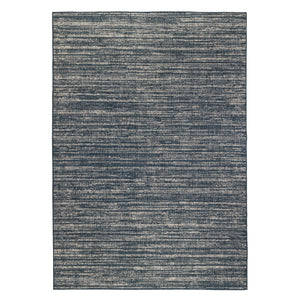 Homeroots 8' Runner Gray And Blue Striped Stain Resistant Indoor Outdoor Runner Rug Blue Polypropylene 531664
