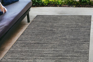Homeroots 4' X 6' Brown And Ivory Striped Stain Resistant Indoor Outdoor Area Rug Iron Polypropylene 531668