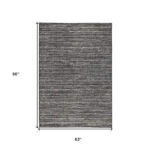 Homeroots 5' X 8' Brown And Ivory Striped Stain Resistant Indoor Outdoor Area Rug Iron Polypropylene 531672