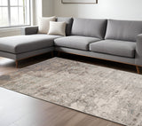 Homeroots 10' X 14' Gray And Dark Gray Abstract Power Loom Area Rug  Polypropylene 531674